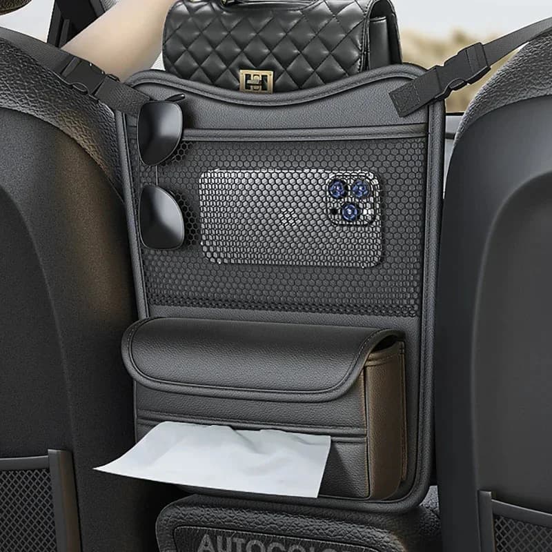 Tasca portaoggetti multifunzionale tra i sedili dell'auto Tasca a rete per auto Portaborse Organizzatore per auto portatile Accessori interni per auto
