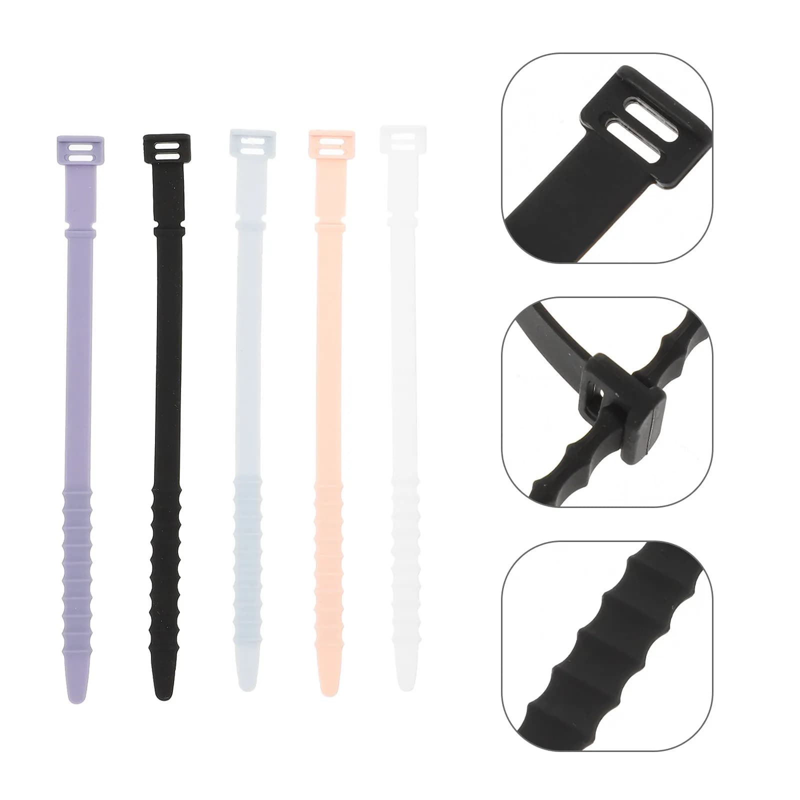 40 Pezzi Fascette in Silicone Riutilizzabili, Organizzatori per Cavi, Cinghie per Gestione Cavi, Organizzatori per Fili per Casa, Ufficio ed Elettronica