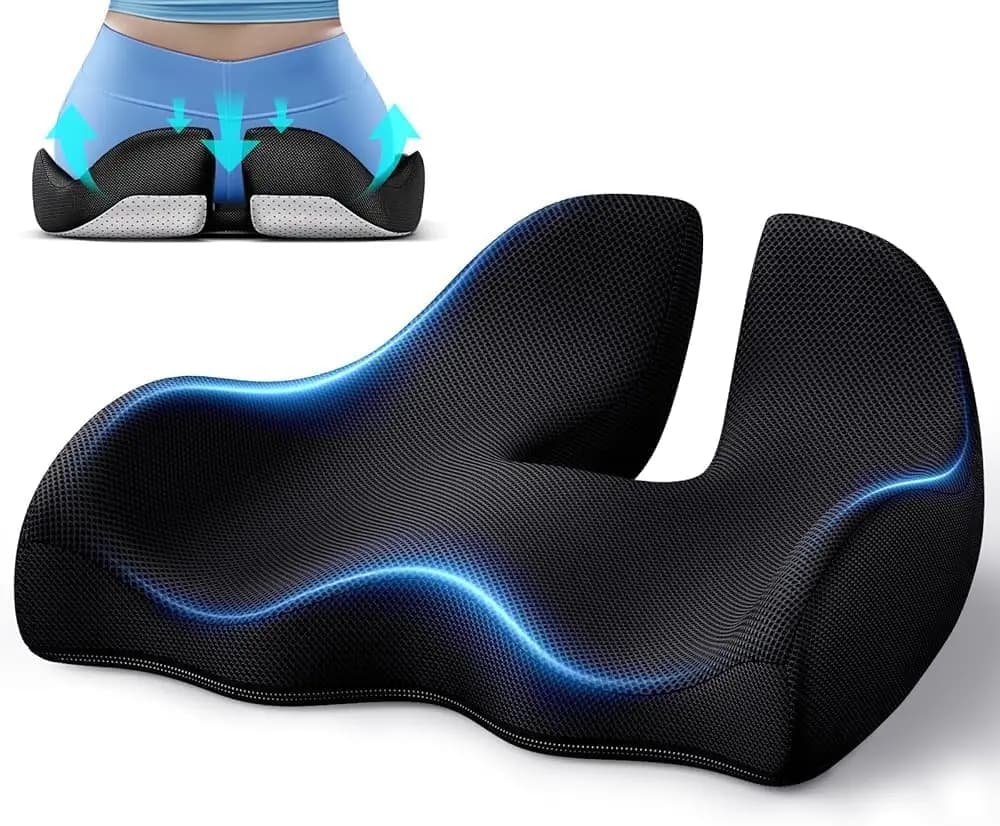 Cushion for Extra Large Chair in Memory Foam for Office Chairs and Gaming, Ergonomic Support for Relieving Sciatic Pain