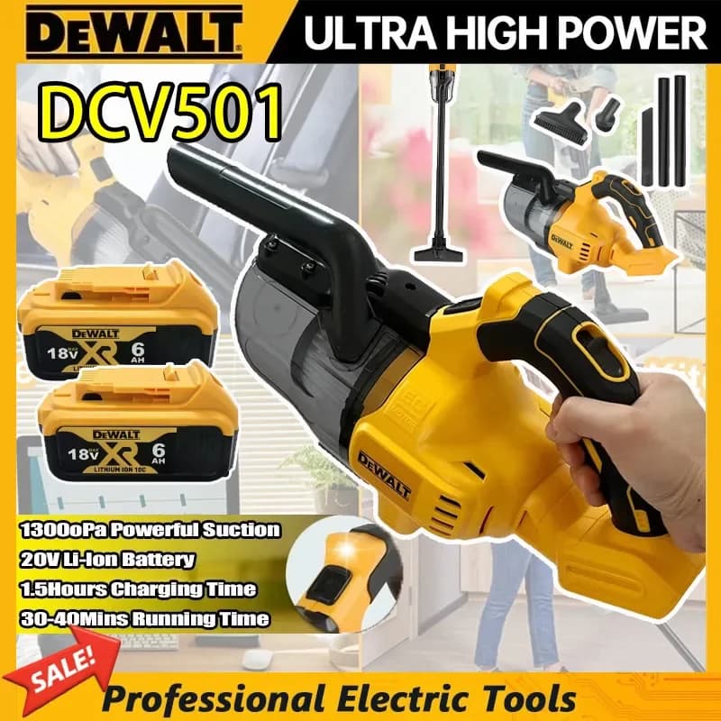 DEWALT DCV501 Aspirapolvere Portatile Senza Fili, Pulitore per Pavimenti e Veicoli, Utensile Elettrico per Casa e Auto, Adatto per Animali Domestici