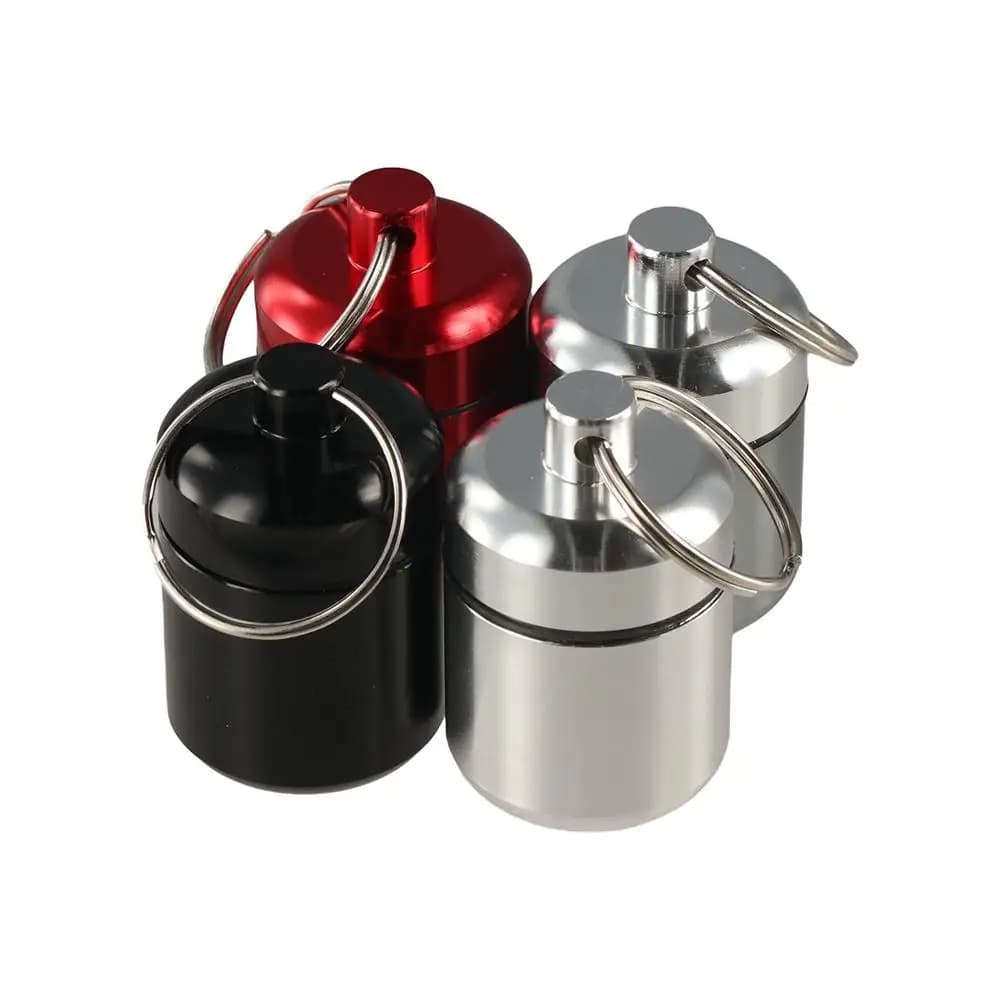 Alloy EDC Medicine Storage Bottles Medicine Case Emergency Keychain Waterproof Seal Tank Pill Box First-Aid Canister Pill Cases