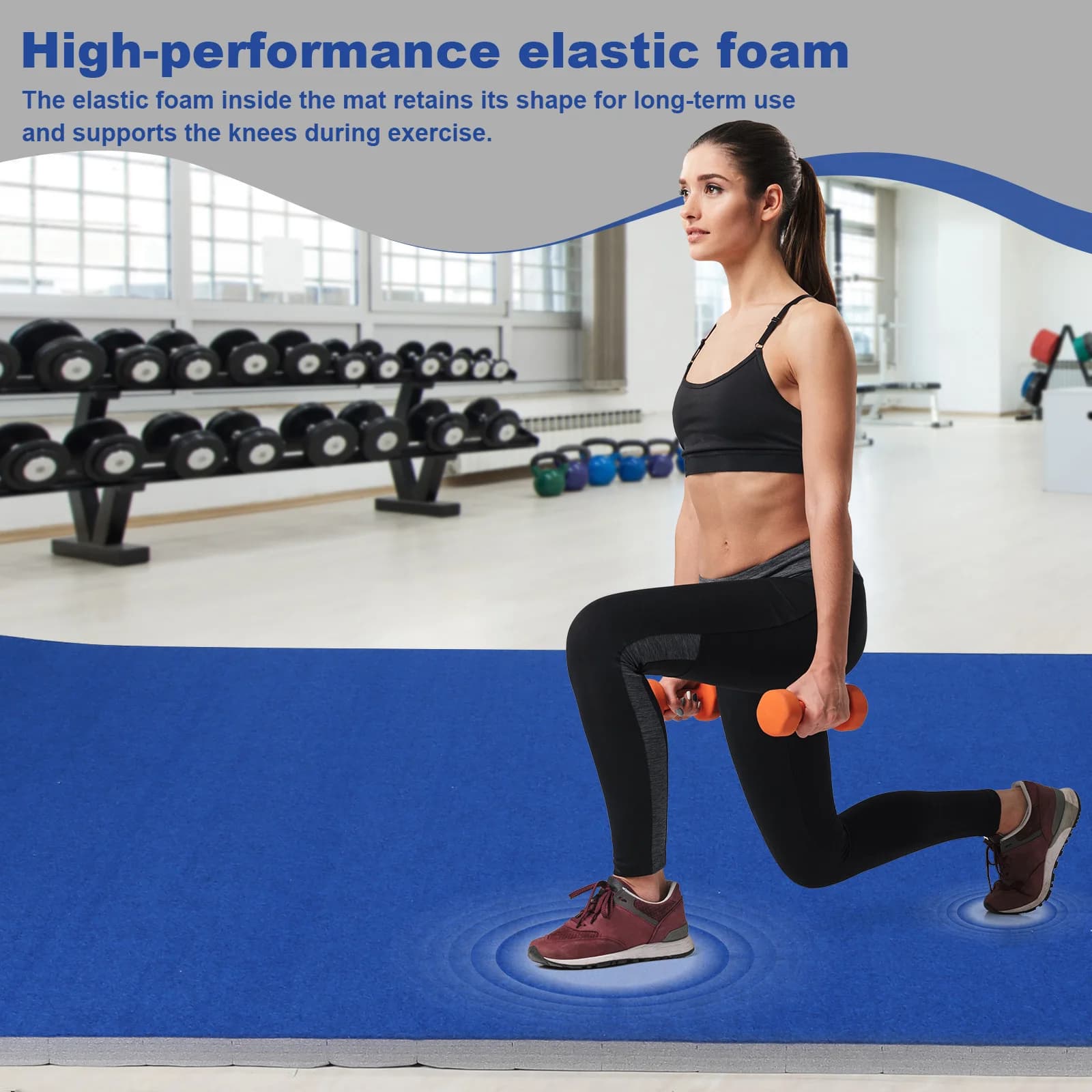 Tappetino Robusto in Schiuma per Wrestling 300x180x4cm, Tappeti per Ginnastica con Superficie Antiscivolo per Pilates, Fitness, Stretching e Yoga