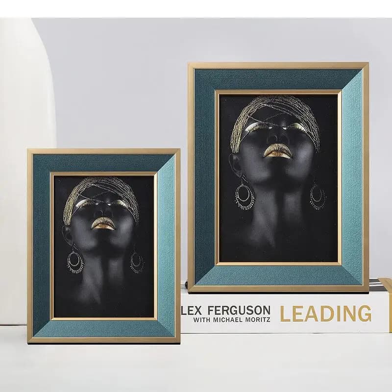 Gold Plated Wood Photo Frame Modern Decor Picture Frames Figure Portrait Framed Art Desk Decoration Ornaments Room Aesthetics