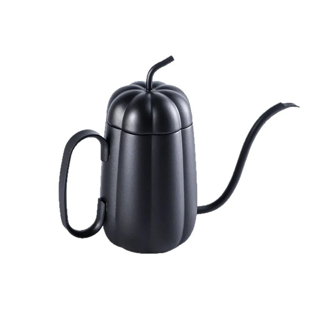Pumpkin-shaped Pour-over Coffee Kettle, Stainless Steel with Teflon Coating, Narrow Spout, Imperial-style Drip Coffee Pot