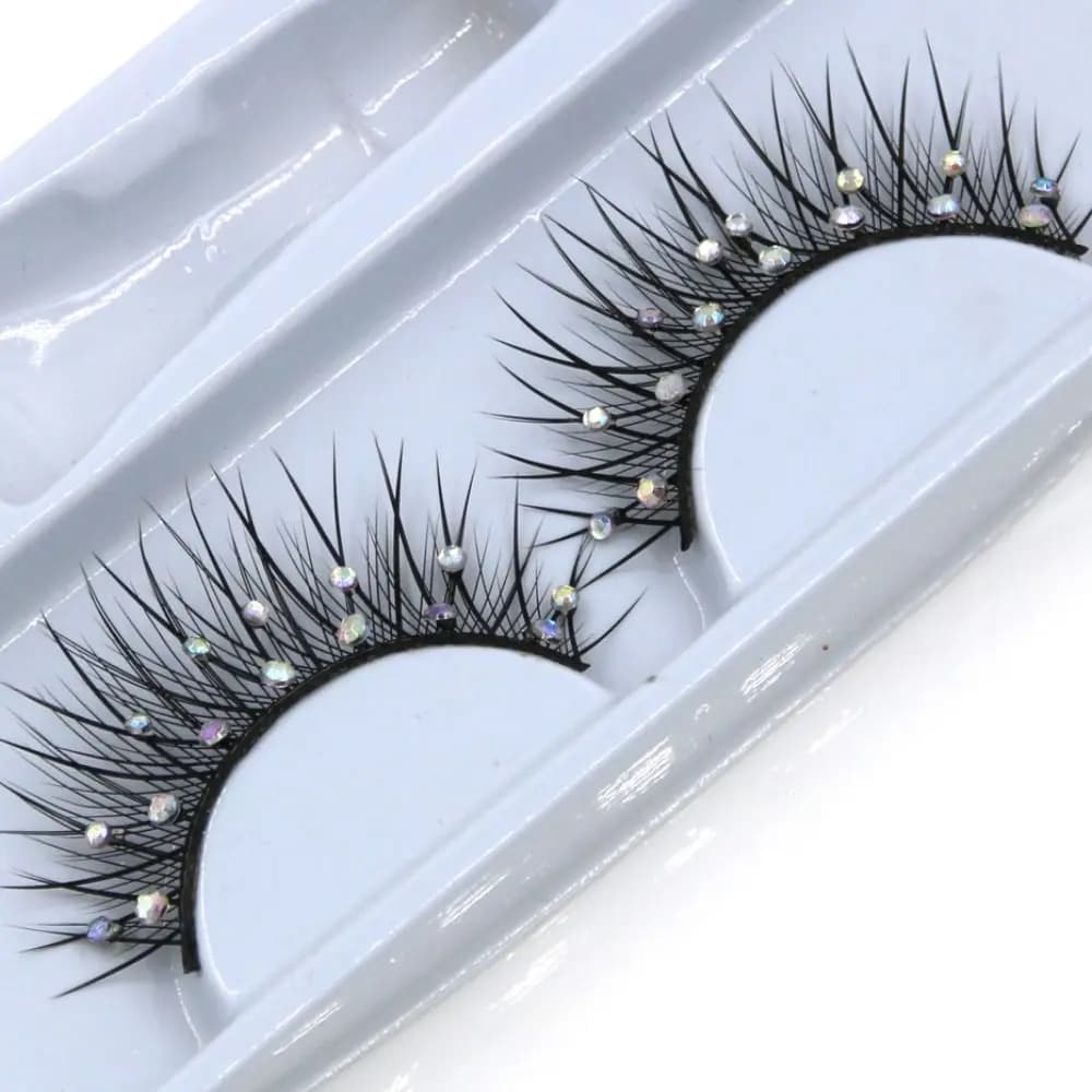 2 Paia di Ciglia Finte Lucide e Spigolate Fatte a Mano per Donne, Ciglia Lunghe e Folte, Extensions for Eyes, Ciglia Diamantate Stile Manga