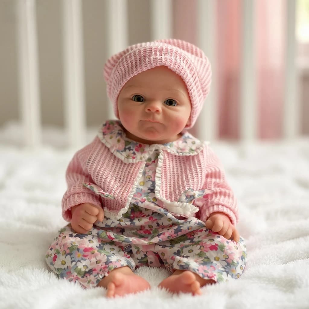 Bambola in Silicone 3D Dipinta a Mano da 13 Pollici, Bambina Neonata Carina in Silicone Solido Morbido Coco, Ideale per Regalo di Compleanno/Collezione