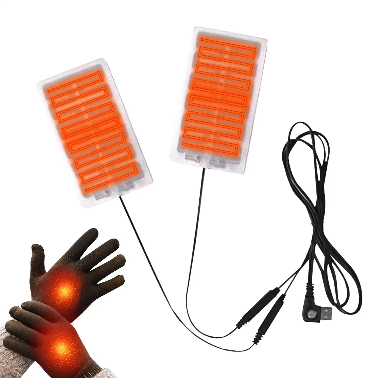 Cuscinetto Riscaldante USB per Guanti e Ginocchia, Fodera Riscaldante Invernale Scaldamani per Lavoro, Sci, Motociclismo, Campeggio, Ufficio, Casa
