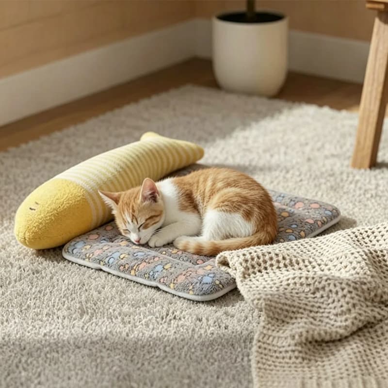 Tappetino per animali domestici Letto per cani Letto per gatti Capelli morbidi Coperta addensata Tappetino in pile Lavabile per la casa Coperta calda con motivo orso Forniture per animali domestici