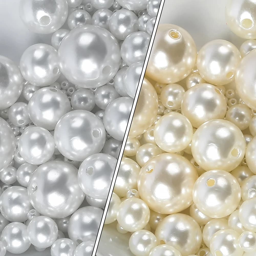 Perline acriliche ABS da 3-20 mm, imitazione perla, perline distanziatrici sfuse per la creazione di gioielli, braccialetti, collane, fai da te, lavori artigianali e ricamo.