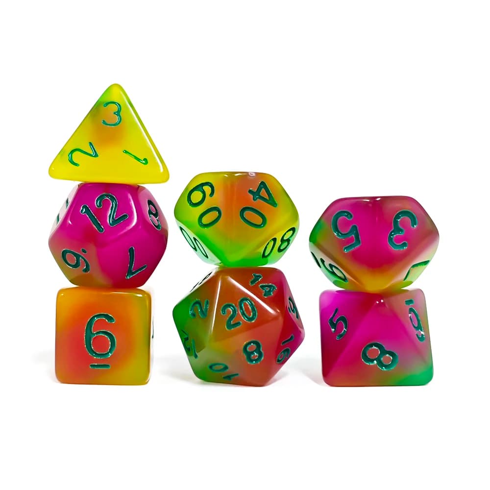 7 pezzi/set di dadi che si illuminano al buio realizzati in materiale acrilico Gioco da tavolo con dadi che si illuminano al buio DND Altri accessori per giochi