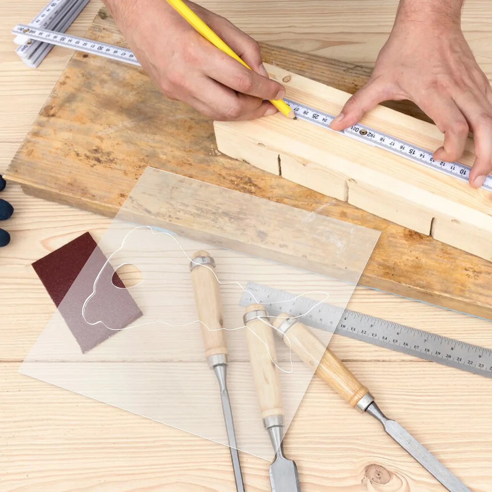 2 Pezzi di Modelli per Taglio a Forma di Coniglio in Acrilico, Trasparenti e Riutilizzabili, Stencil per Fresatrice, Guide per Intarsi in Legno, Modelli per Fai da Te