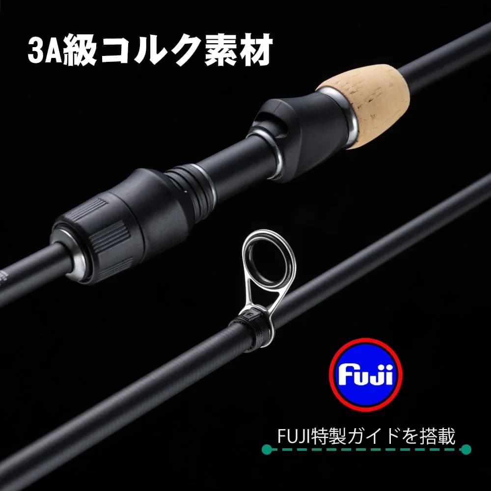 Canna da Pesca Telescopica Goture Light 1.68m 1.8m in Fibra di Carbonio 30+40T con Anelli Fuji, Potenza L/ML, per Pesca a Roccia
