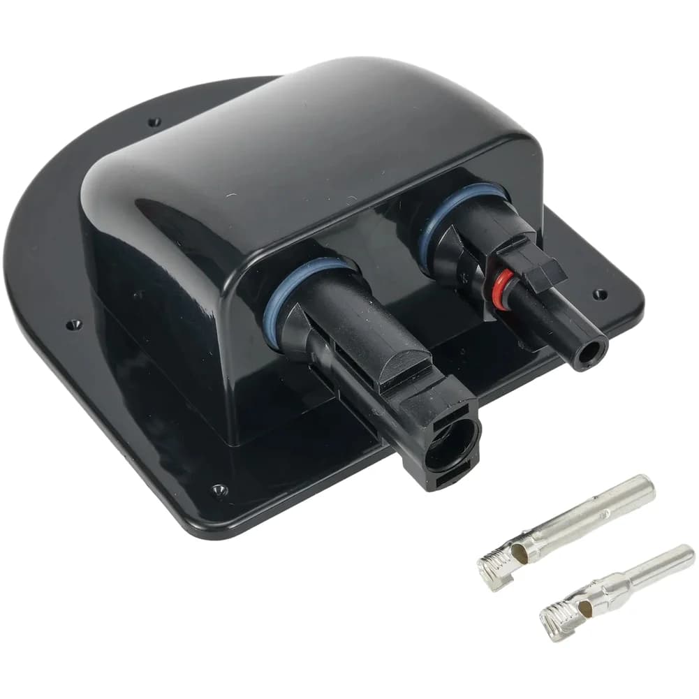 Dual Port Waterproof Solar Junction Box ABS Material For RV Roof Cable Connection And Outdoor Panel Wiring Electrical Box White
