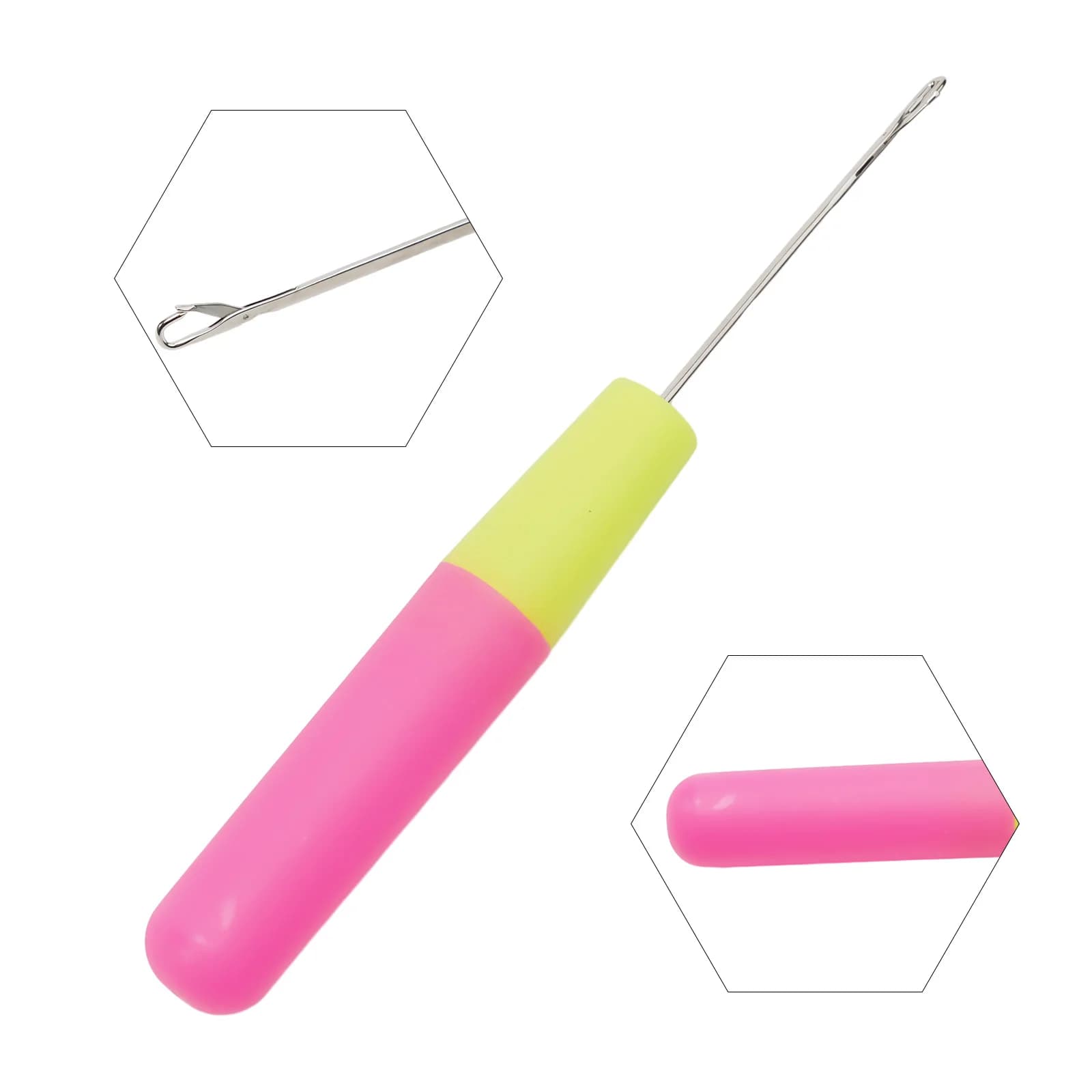 Knitting Tool with Stainless Steel Needle and Comfortable Handle for Carpet Crochet and Sweater Repair Handmade Design Projects