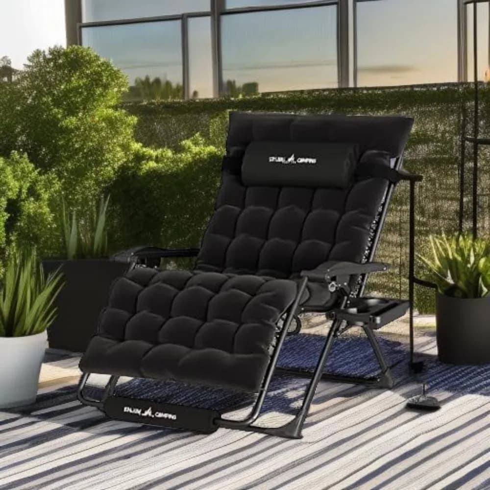 Supersize 33 inch XXL patio reclining chair with cushion, outdoor folding reclining armchair with cushions | Wallet | Piede