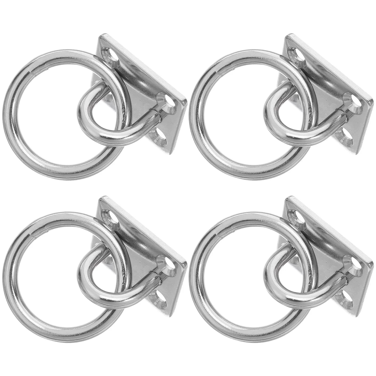 4Pcs Stainless Steel Eye Plate Ring Hooks Heavy Duty Fixed Base Mount Hook for Ceiling Wall Hanging Punching Bag Porch Swing 300