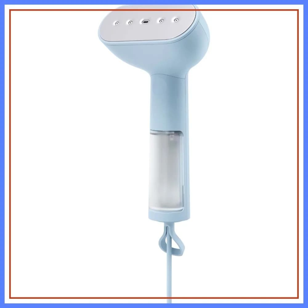 Vaporizzatore Portatile per Vestiti 1350W, Riscaldamento in 15s, Vapore Secco, Vaporizzatore da Viaggio, Serbatoio Visibile, Blu