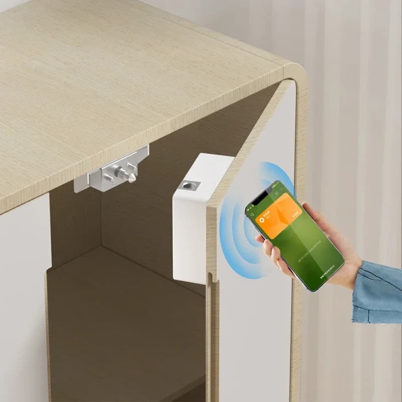 Serratura invisibile in ABS senza perforazione senza chiave e senza problemi con caratteristiche elettroniche intelligenti Serratura Rfid Serratura per cassetto Wifi con 5 schede IC