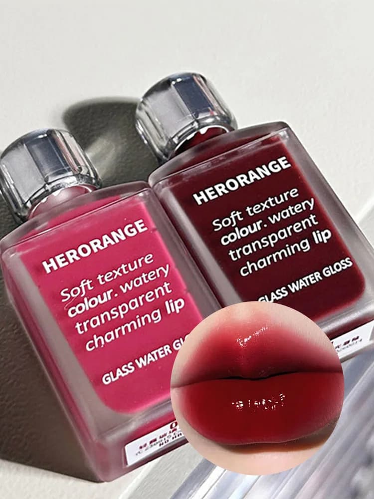 HERORANGE Lacquer for light lips similar to glass: mirror gloss, moisturizing formula; Long-wearing and clearing for skin