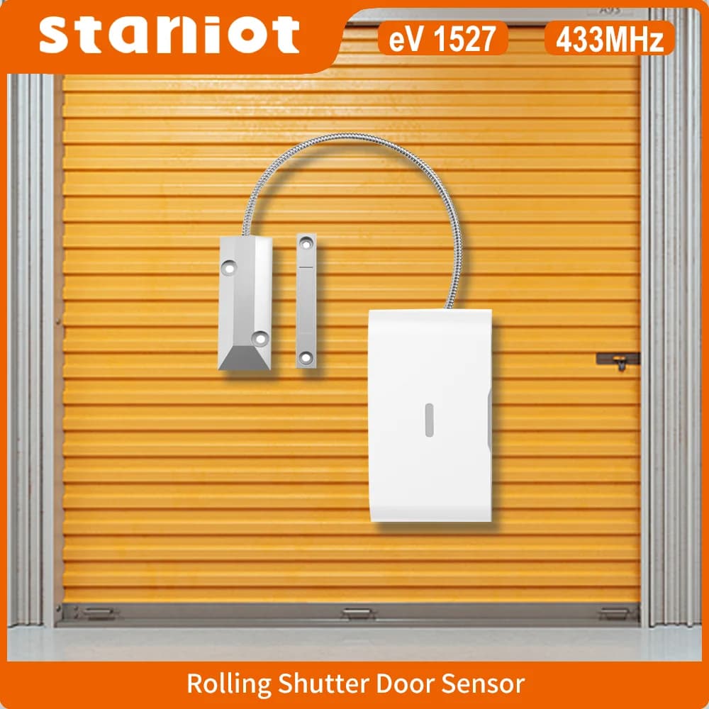 Staniot Sensore per porta tapparella per garage Interruttore di contatto per supermercato Allarme antifurto 433 MHz Allarme wireless Tuya Smart Life