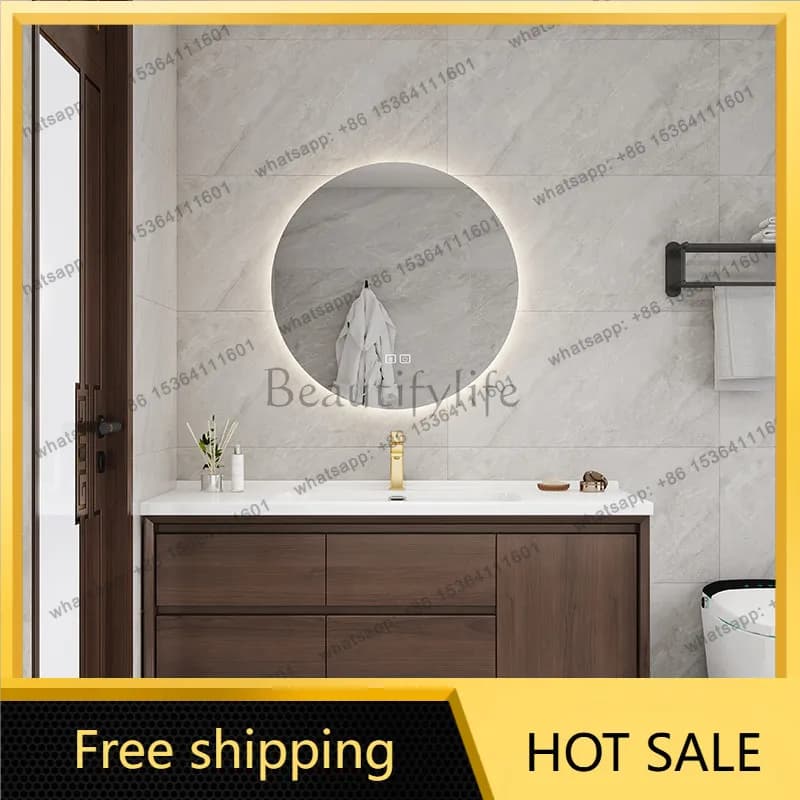 YJ Partitions Modern Cupboard Drawers Paper Wooden Luxury Display Toilet Mirror Bathroom Cabinet Organizer Gabinete Hotel Furnit