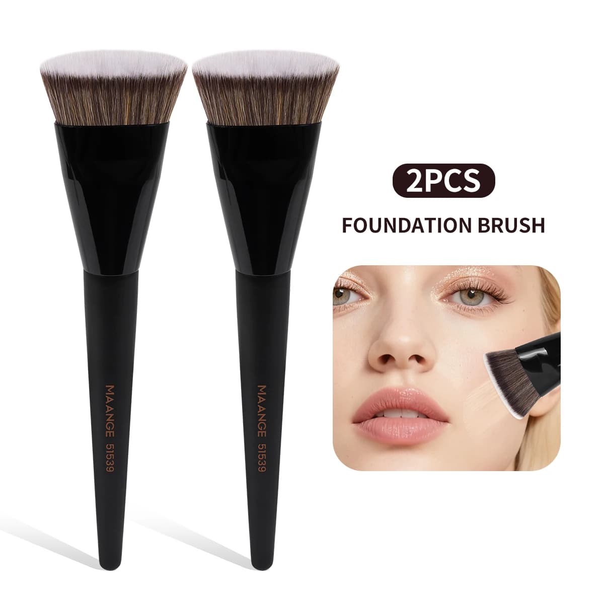 Pennelli Professionali MAANGE per Fondotinta, Pennello Contorno, Pennello Correttore per Trucco Liquido e in Crema, Strumenti di Bellezza, Regalo Premium