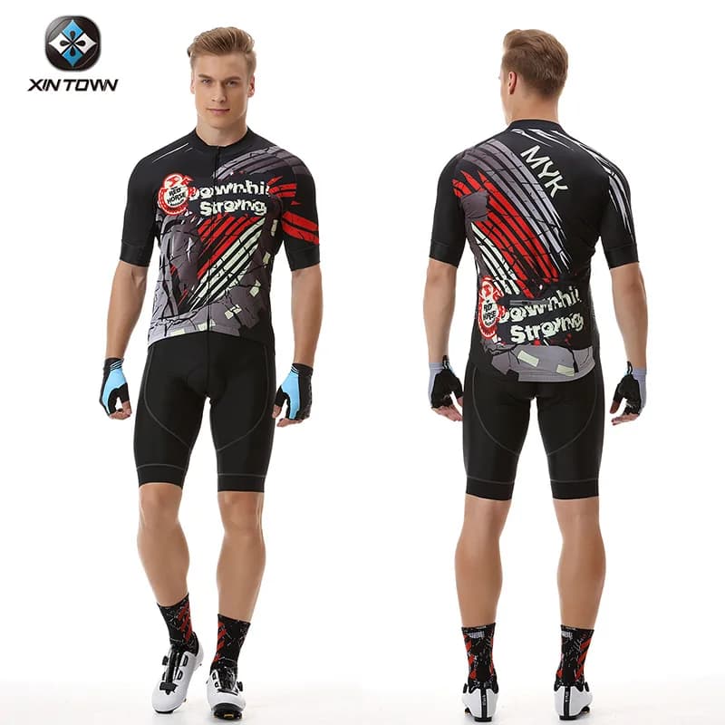 XINTOWN New Complete Cycling for Men, Bike Clothing, Knitwear and Textured Shorts