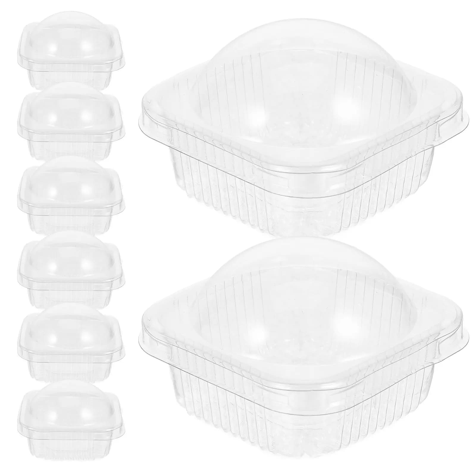 50 Pezzi Scatole Trasparenti in Plastica per Cupcake, Contenitori Riutilizzabili per Singoli Cupcake, Espositori per Dolci e Conservazione Alimenti