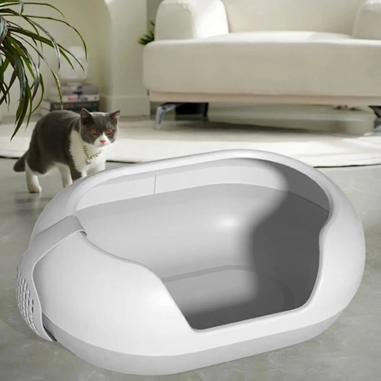 Lettiera per Gatti Extra Large Anti-Schizzi con Bordi Alti Facile da Pulire Accessori per Animali Domestici per Tutti i Tipi di Lettiere