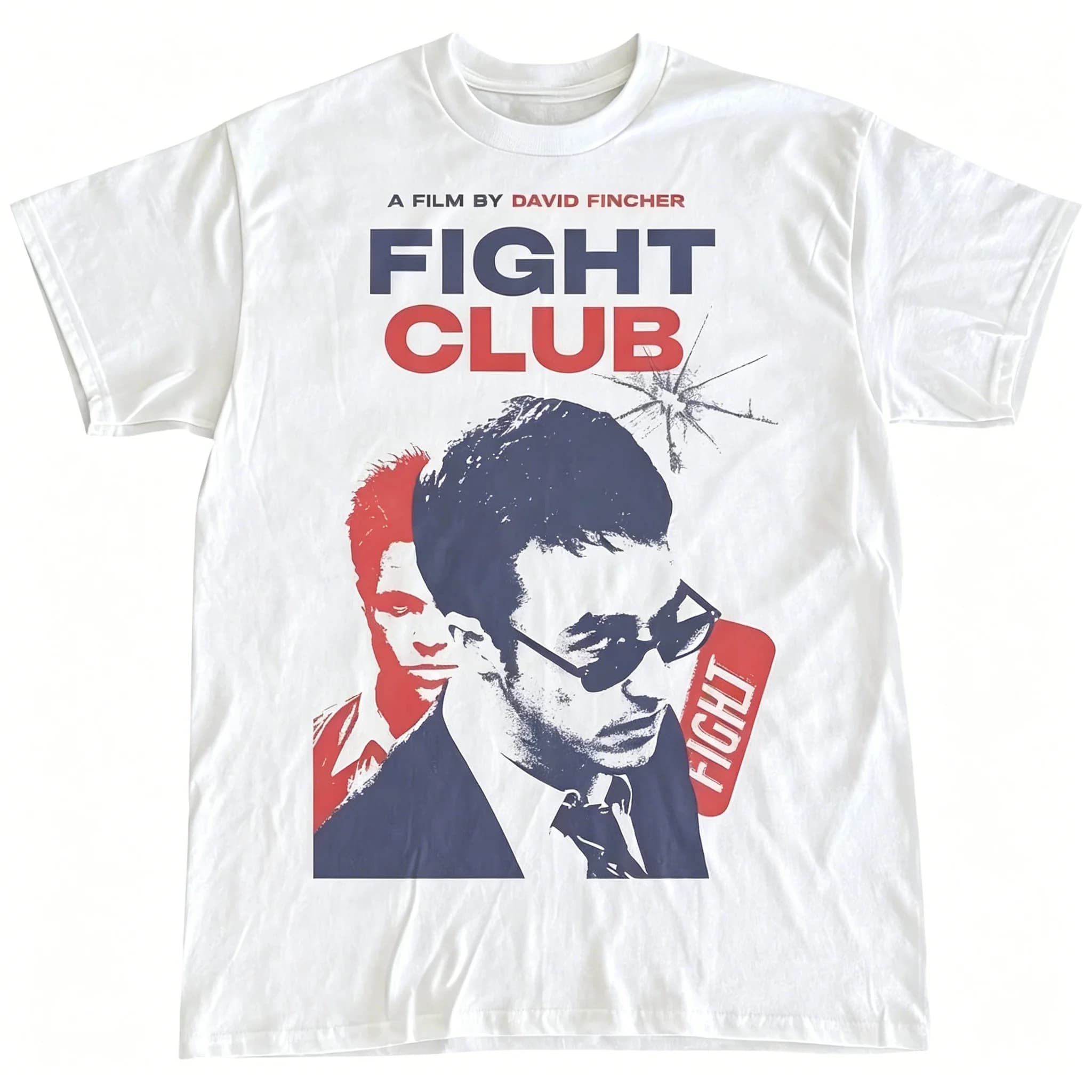 2026 Men'S Vintage Fight Club Movie Graphic T-Shirt David Fincher Film Design with Red Text Retro 90s Cinema Tee