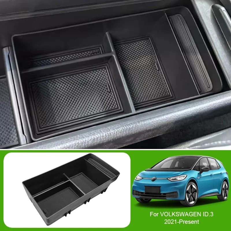 Scatola di immagazzinaggio del bracciolo dell'auto ABS Barile di stoccaggio della porta automatica Accessori dell'organizzatore di controllo centrale per Volkswagen ID.3 2021-presente