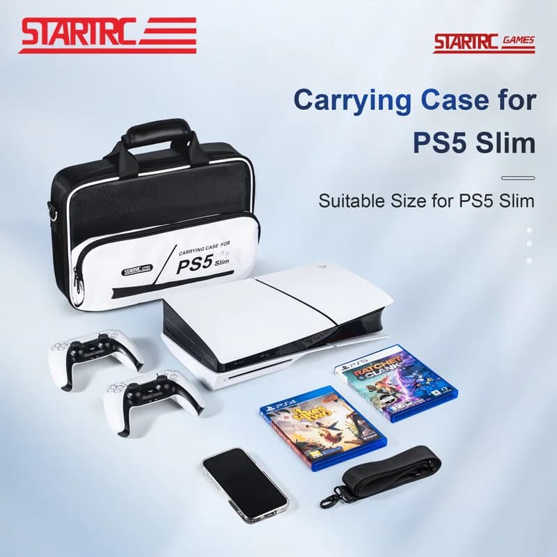 Per PS5 Borsa portaoggetti portatile sottile Custodia da trasporto Borsa da viaggio per Sony PlayStation 5 Accessori per console di giochi slim
