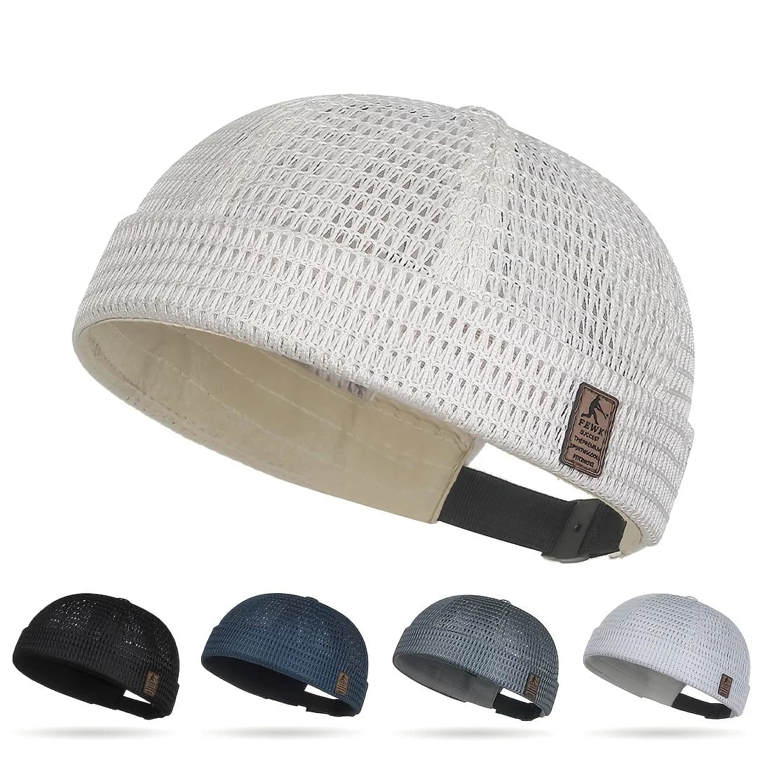 Sports Hat from Exterior Breathable on the Net, Hip-Hop Hip-Hop Estivo alla Moda Regolabile Ultra-Leggero Senza Visiera per Ciclismo