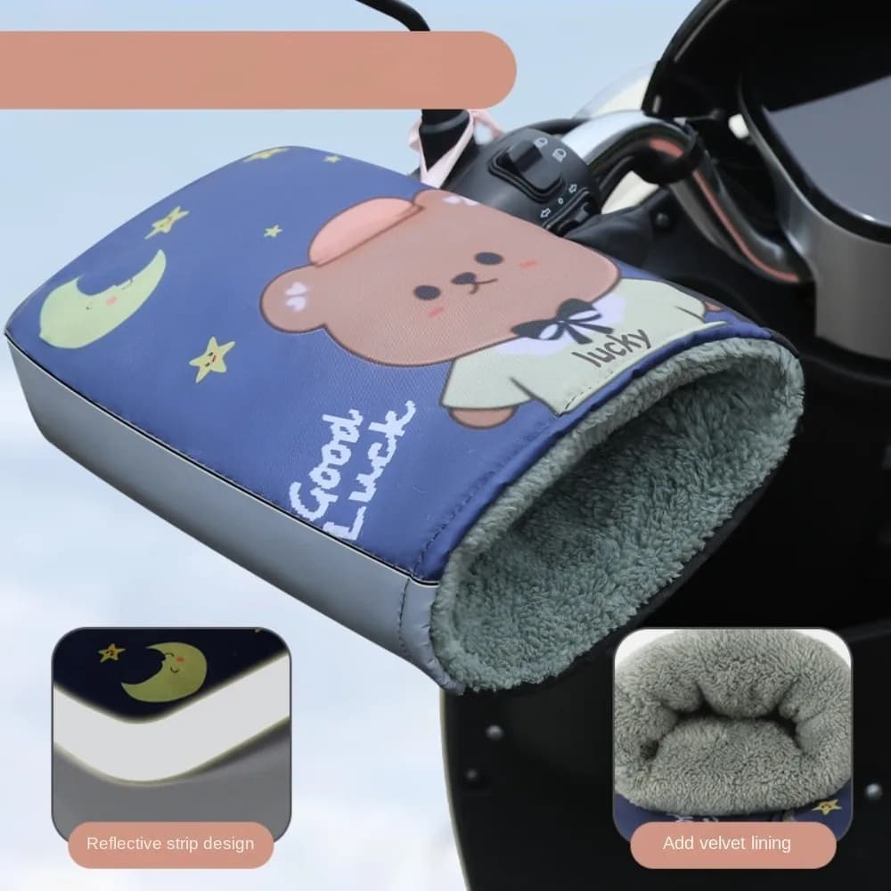 Guanti caldi per veicoli elettrici traspiranti Guanti da manubrio per moto caldi impermeabili Guanti antivento per scooter Donna Uomo