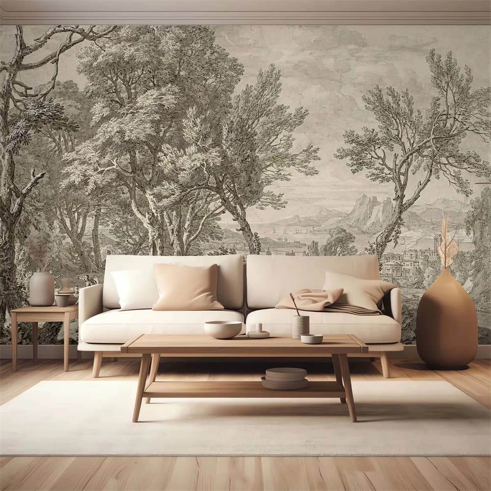 Carta da parati fotografica personalizzata per pareti della camera da letto Sfondo murale Carta da parati 3D per pareti Carte da parati albero nordico adesivi murali decorazioni per la casa