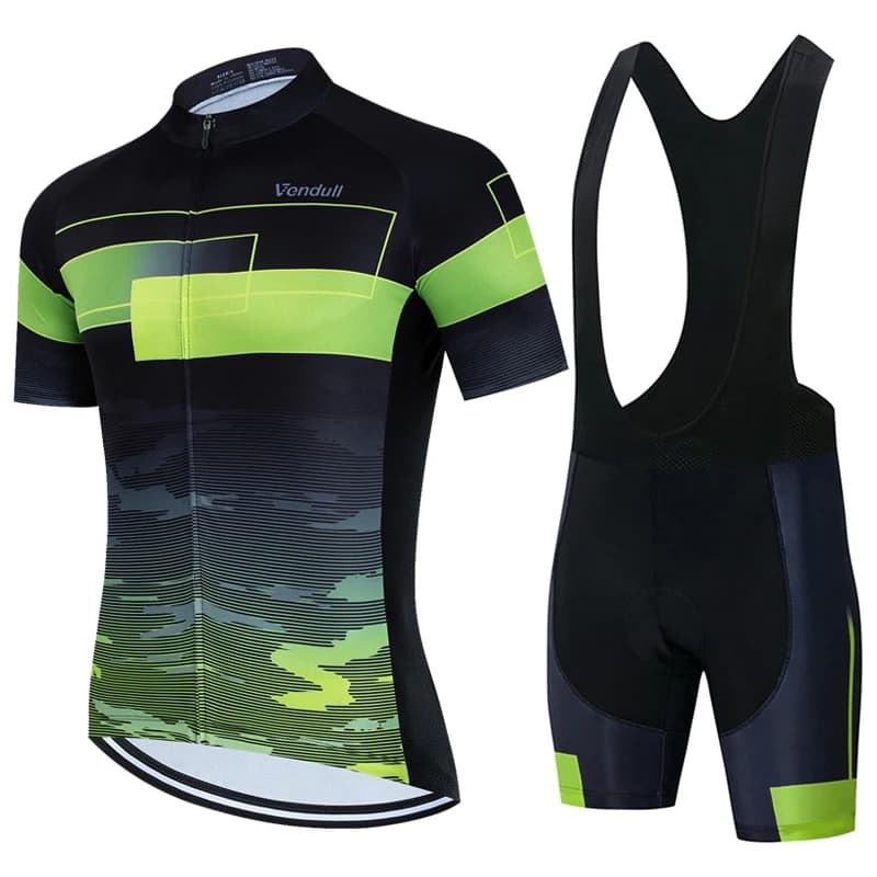 Kit Maglia e Pantaloncini da Ciclismo Professionale per Uomo, Estivo, ad Asciugatura Rapida, Traspirante, per Mountain Bike e Bici da Strada