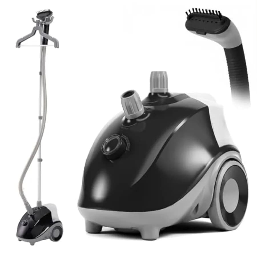 Vaporizzatore per Vestiti Verticale 1500W con Serbatoio d'Acqua da 58OZ per Vestiti, Riscaldamento Rapido, Rimozione Rughe, Stiratura Professionale a Vapore
