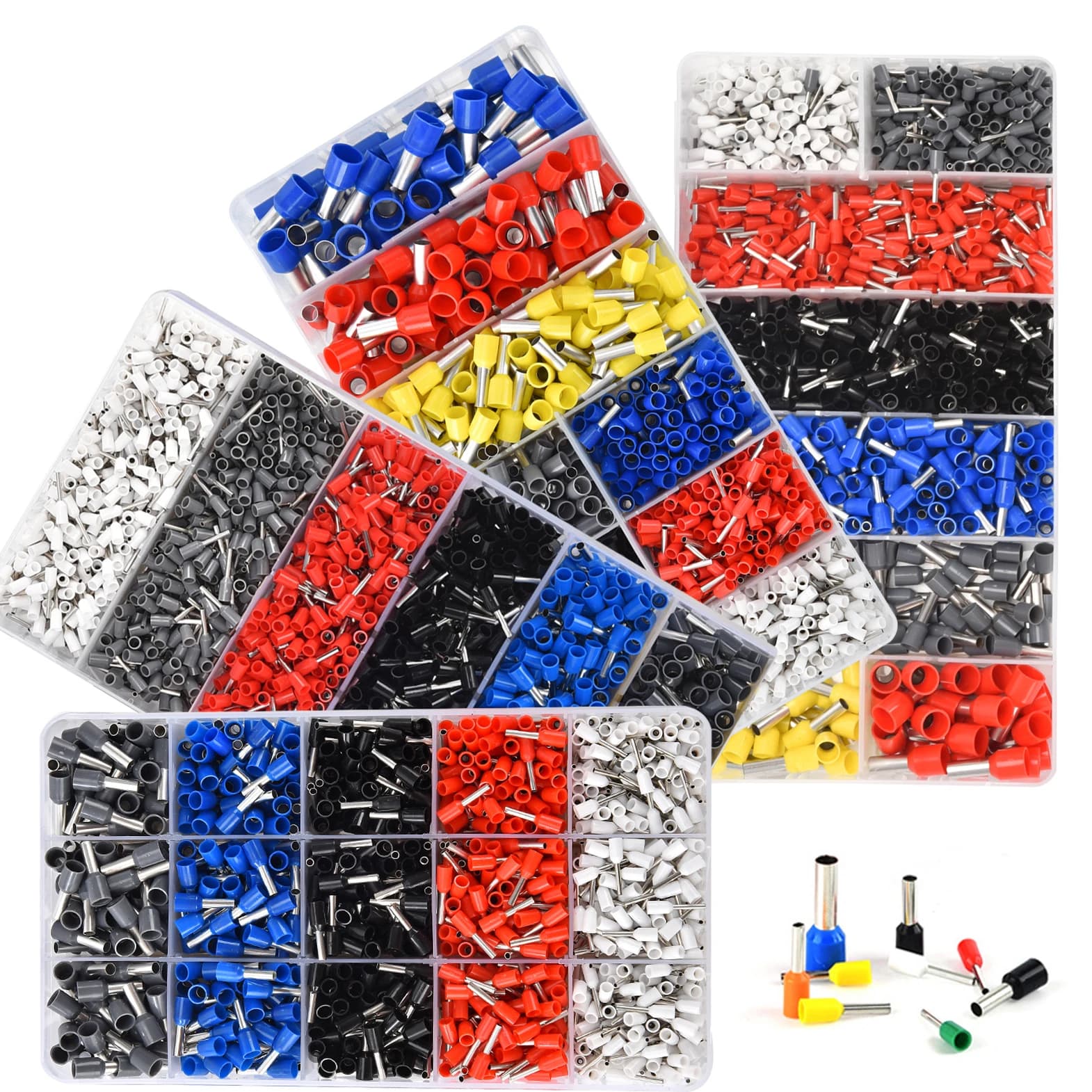 300-2000 pieces Durable Wire Connecting Connector Insulated Crimp Terminator Thermal Insulated Cold Pressed