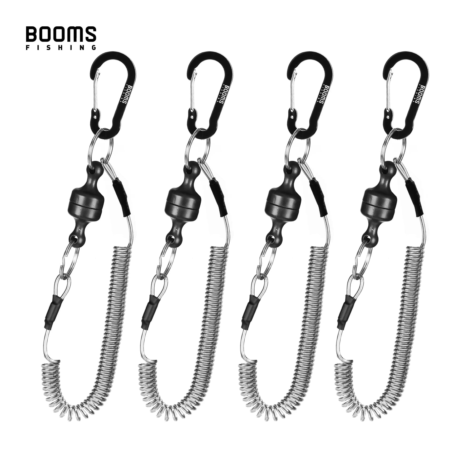 Supporto per rilascio rete magnetica per pesca Booms con cordino a spirale Strumento per pesca a mosca Forte magnete Moschettone Accessori per corda anti-goccia