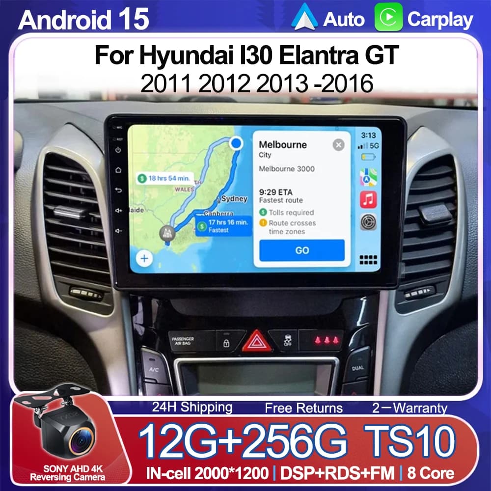 Android 15 Per Hyundai I30 Elantra GT 2011 2012 2013 2014 2015 2016 2Din Lettore di autoradio Supporto DAB + TPMS Fotocamera posteriore WIFI 5G