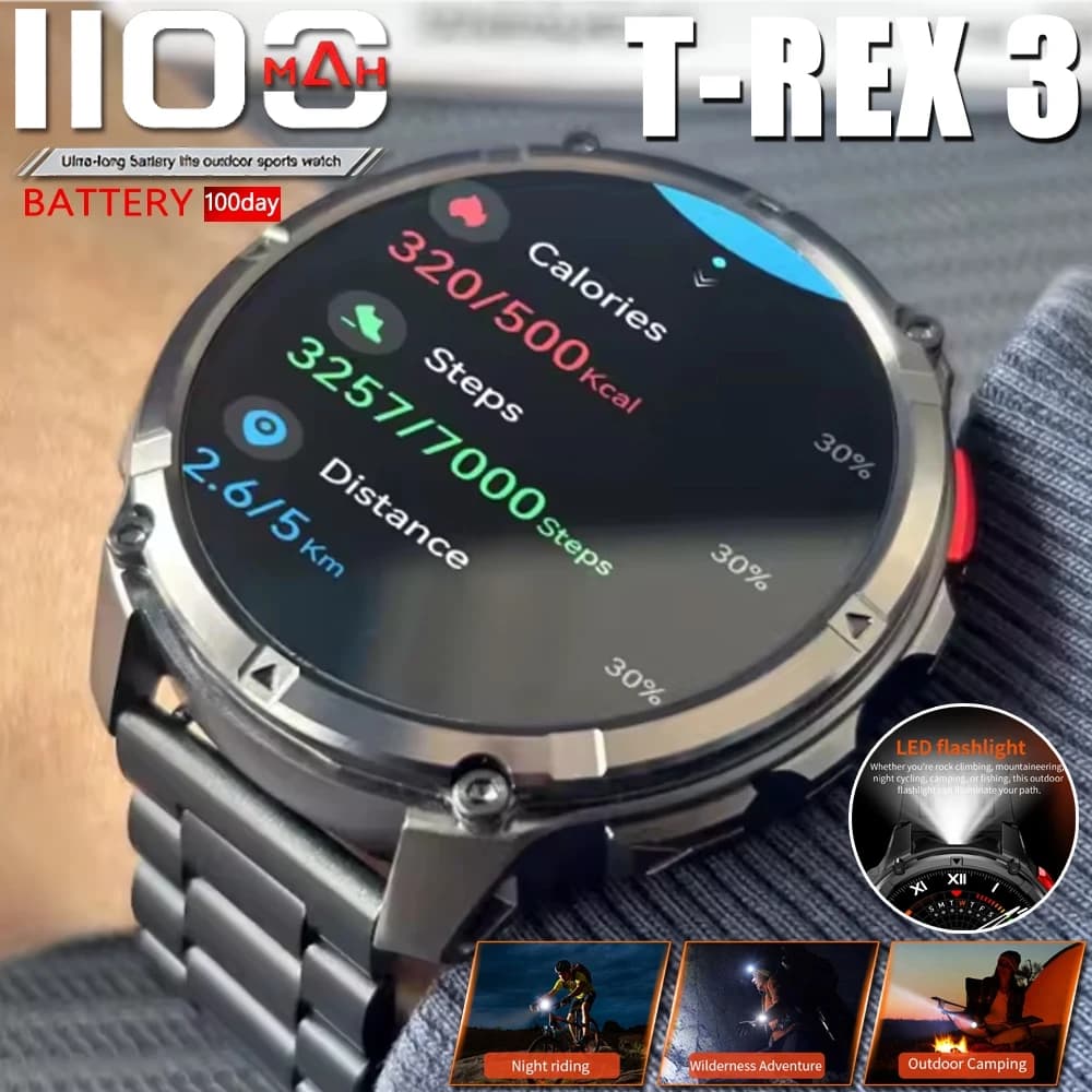 Smartwatch GPS 2026 per Sport all'Aperto con Bluetooth, Batteria da 1100mAh, Impermeabile fino a 30M, per Corsa e Nuoto, Orologio Intelligente da Uomo