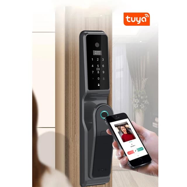 Safety Tuya Smart New Intelligent Automatic Fingerprint Keyless Smart Door Lock with Camera