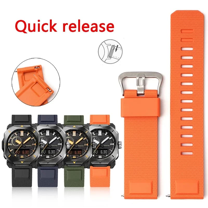 Cinturino in silicone TPU da 23 mm per Casio PROTREK PRW-6900 PRW-6800/3400 Accessori per orologi con cinturino sportivo a sgancio rapido impermeabile da uomo