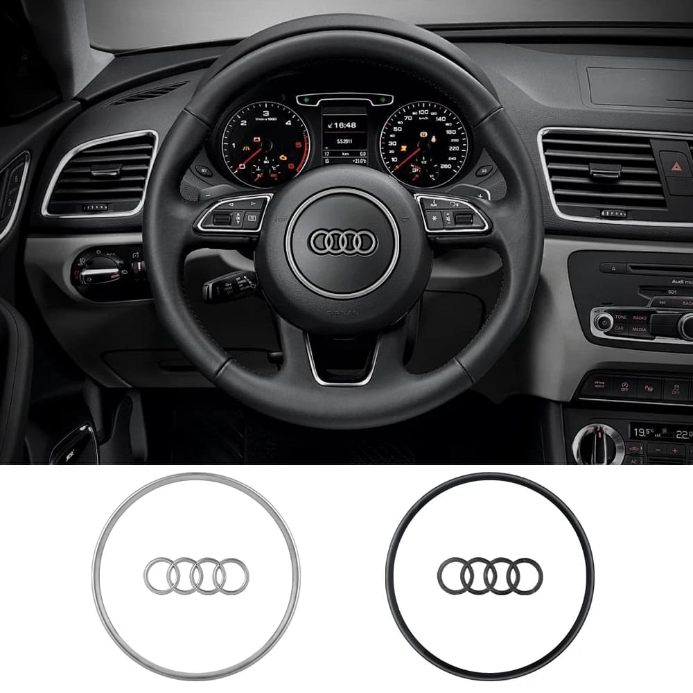Car Logo Steering Wheel Frame Trim Replacement Cover For AUDI A6L 2016-2018 Q5 Q3 2013-2018 Q7 A7 2011-2016 A3 A4L A5 2014-2016