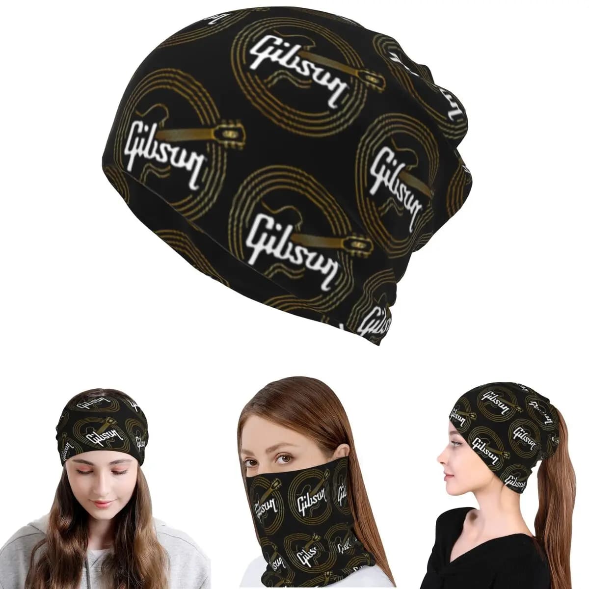 Gibson 1894 Rock Organizer Bandana Neck Gaiter Mask Sciarpa Multiuso Balaclava Beanies Hat Unisex Adulto Per tutte le stagioni