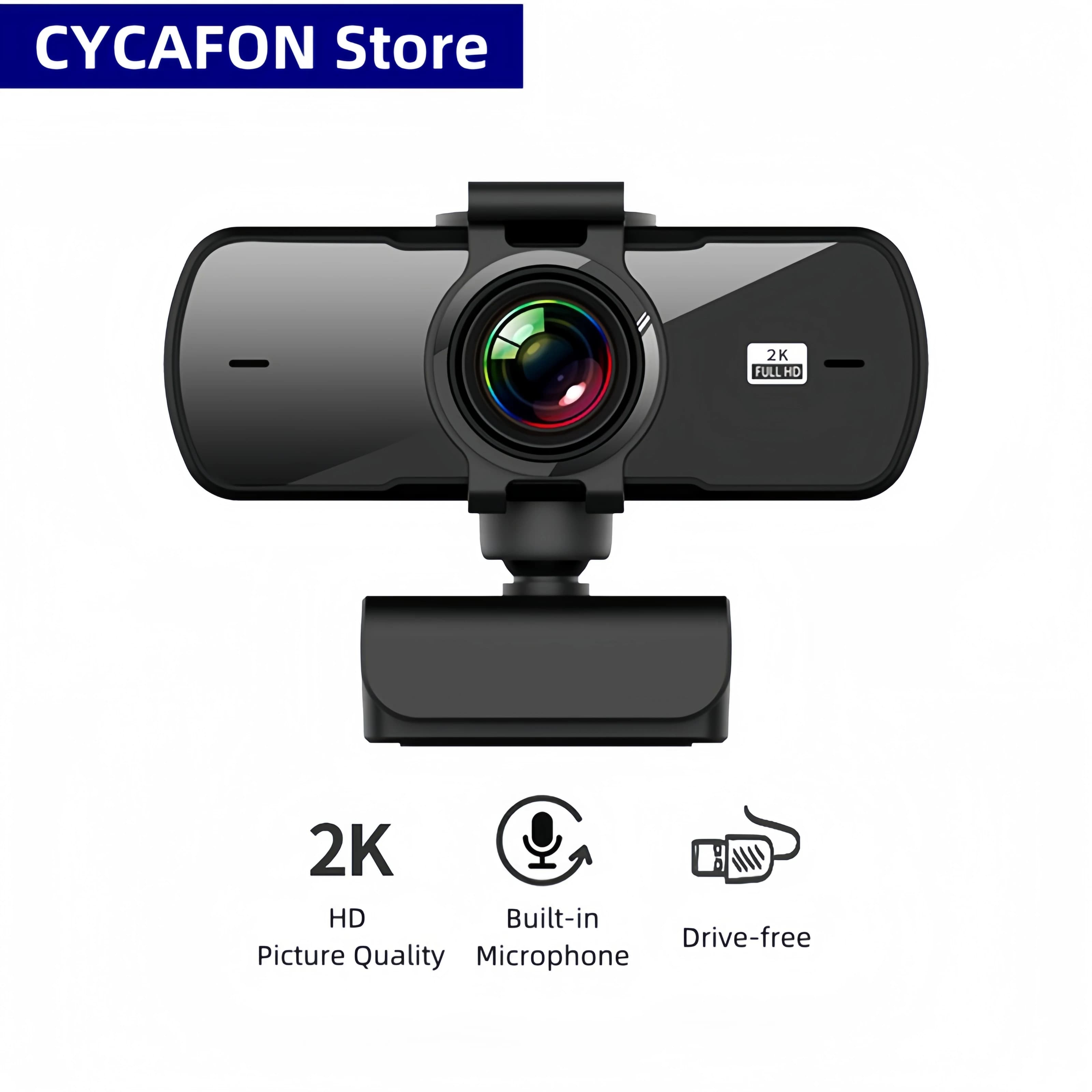 Mini USB Webcam 2K HD Mini Computer Webcam Web Camera Double microphones for Youtube Zoom Video calls 2K PC Webcam
