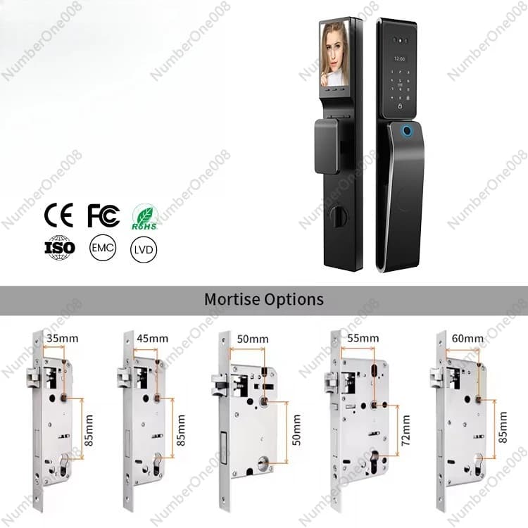 Serratura intelligente con riconoscimento facciale 3D di fabbrica con fotocamera, WiFi, impronta digitale biometrica, serratura di sicurezza automatica
