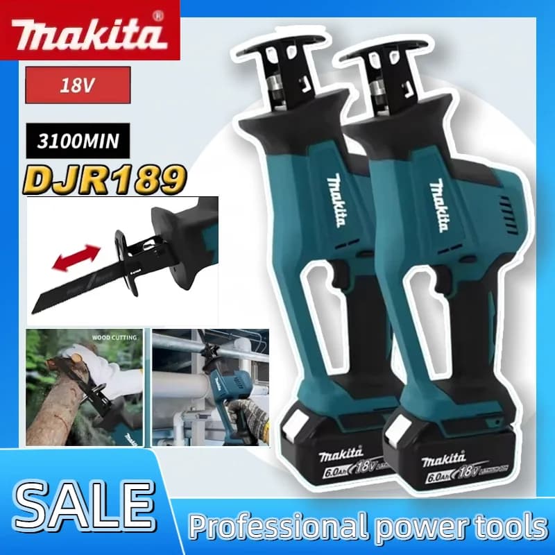 Makita DJR189 Sega elettrica a batteria senza spazzole, ricaricabile, per taglio legno e metallo, portatile, compatibile con batteria da 18V