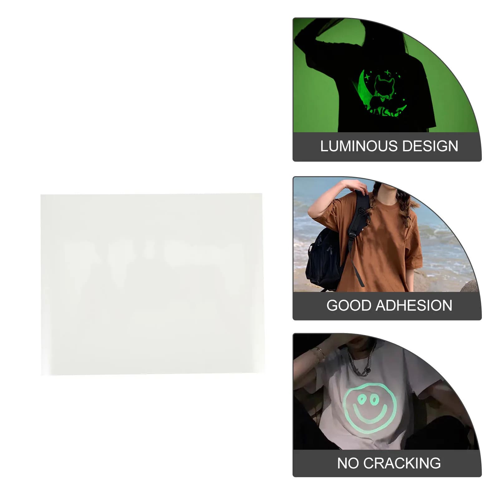 Heat Transfer Engraving Film DIY Supplies Vinyl for T-Shirt PVC Noctilucence Garment