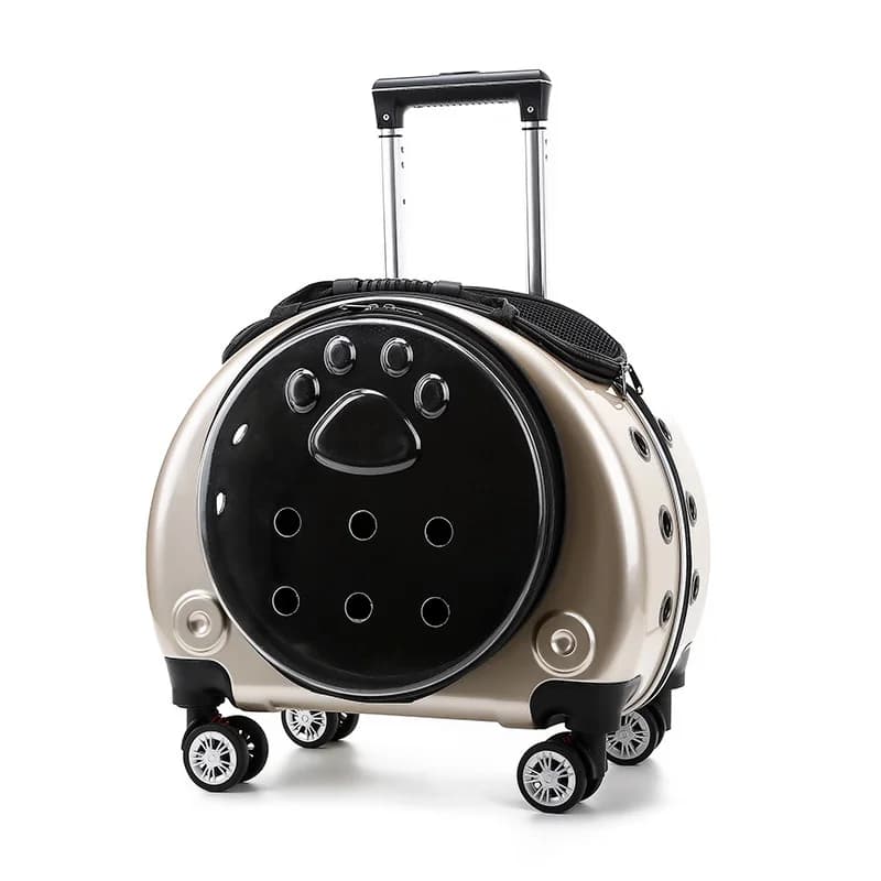 Trolley per gatti per cani da compagnia Valigia con ruote che trasporta valigia trasparente Zaino per trasportino per gatti traspirante Passeggino per animali domestici